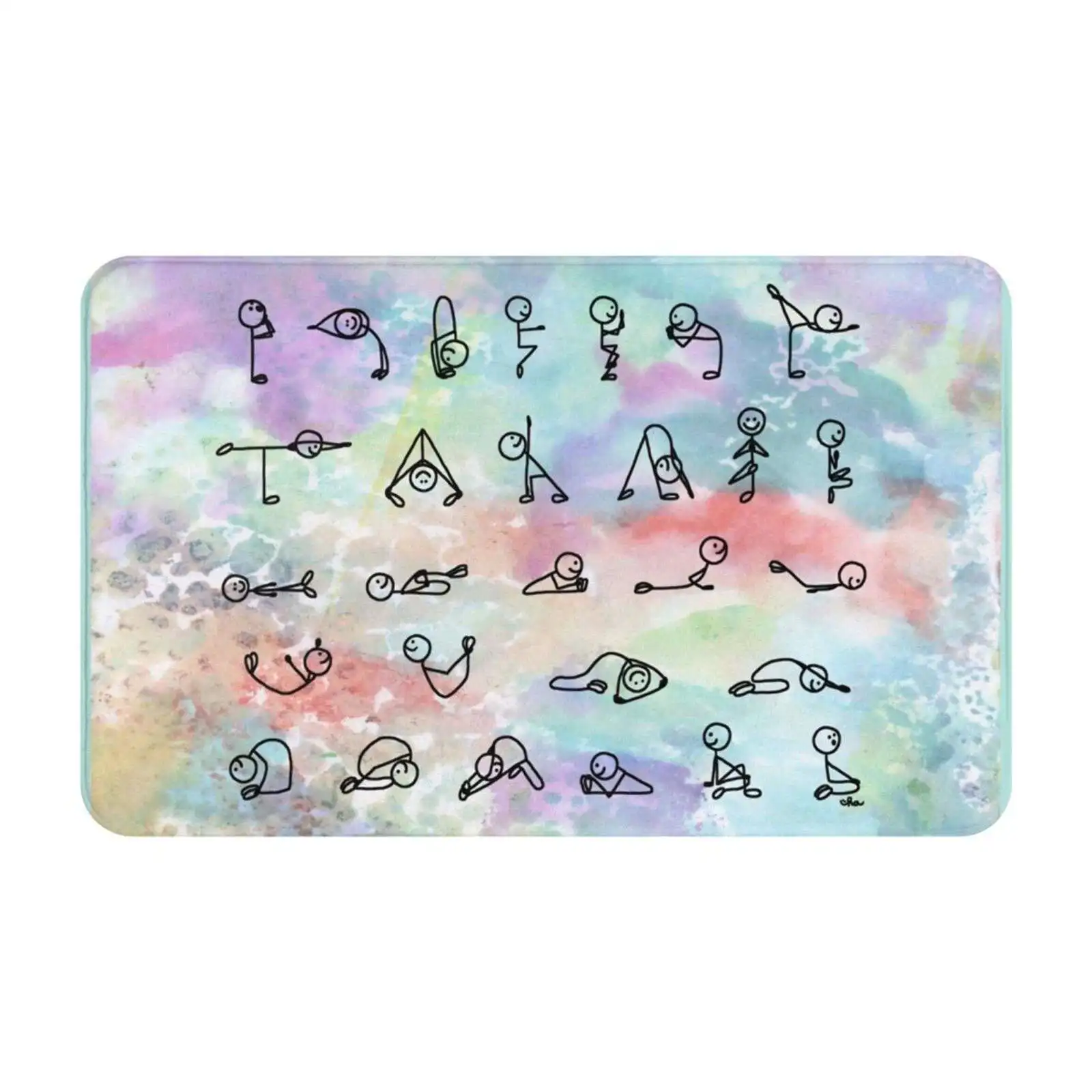 Hot Yoga : 26 Plus 2 {Black Figures} 3D Soft Tappetino Antiscivolo Tappeto Tappeto Foot Pad Holly Atwater Ha Designs Hadesigns Stick Figure