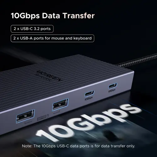 UGREEN 12-in-1 USB HUB Type-C to 2HDMI 4K120Hz DP USB3.2 10Gbps SD/TF RJ45 PD100W for MacBook Dell HP Laptop Accessories Docking - Image 5