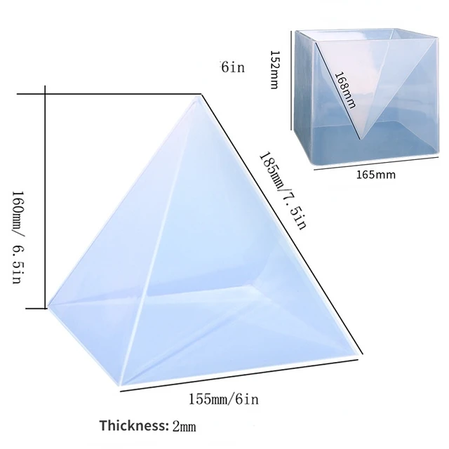 Comprar Molde de silicona súper pirámide, molde de cristal para joyería  artesanal de resina con marco de plástico