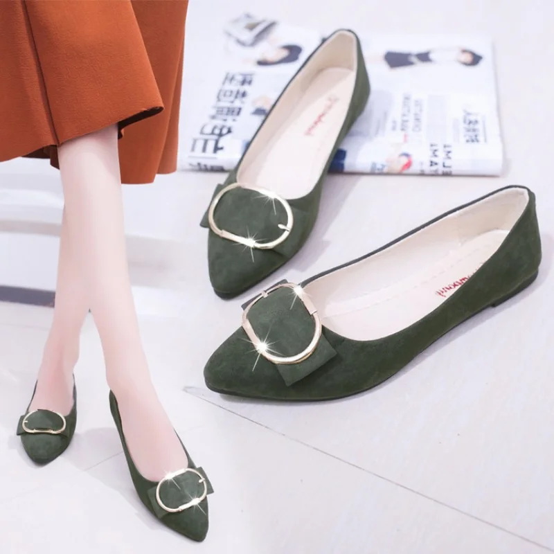 Spring/autumn Fashionable Pointed Toe Flat Loafers With Soft