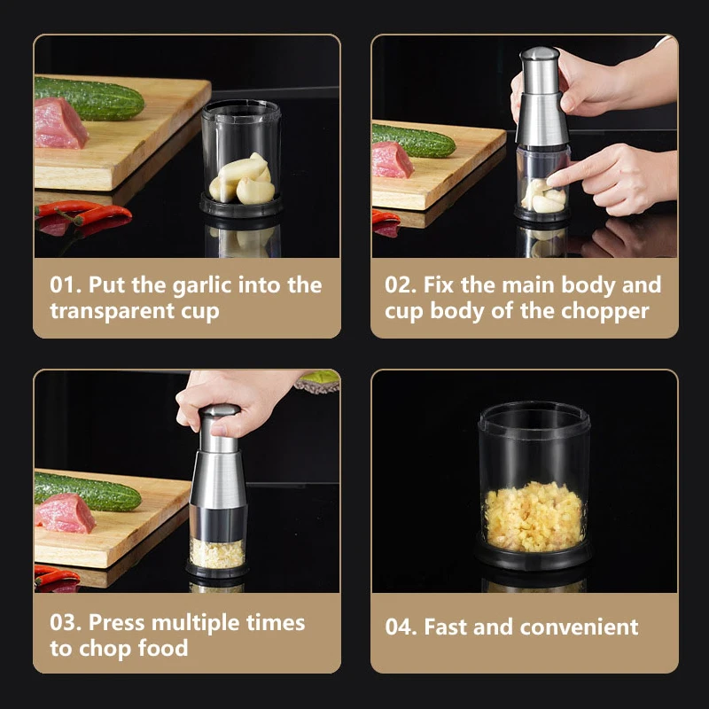 Manual Onion Chopper Garlic Crusher Pressing Handheld Food Chopper Slicer Dicer Mixer Kitchen Vegetable Slicer Peeler Tools