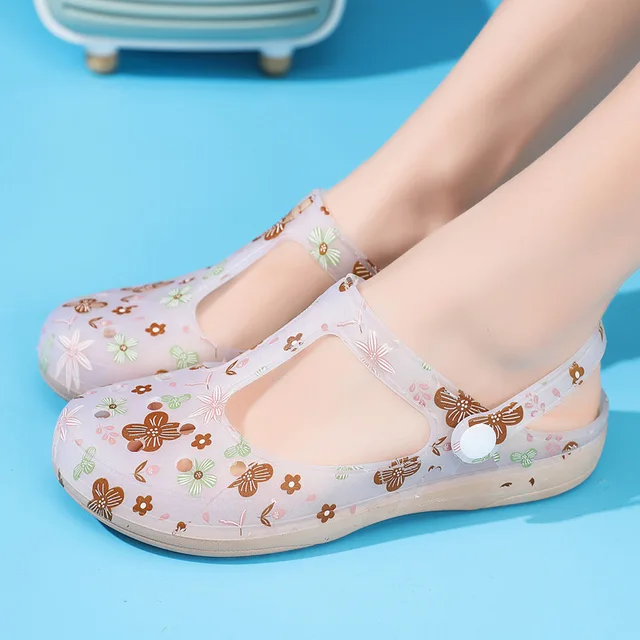 Breathable Women's Mules Clogs Slippers Soft Bottom Flower Garden Shoes - Image 3