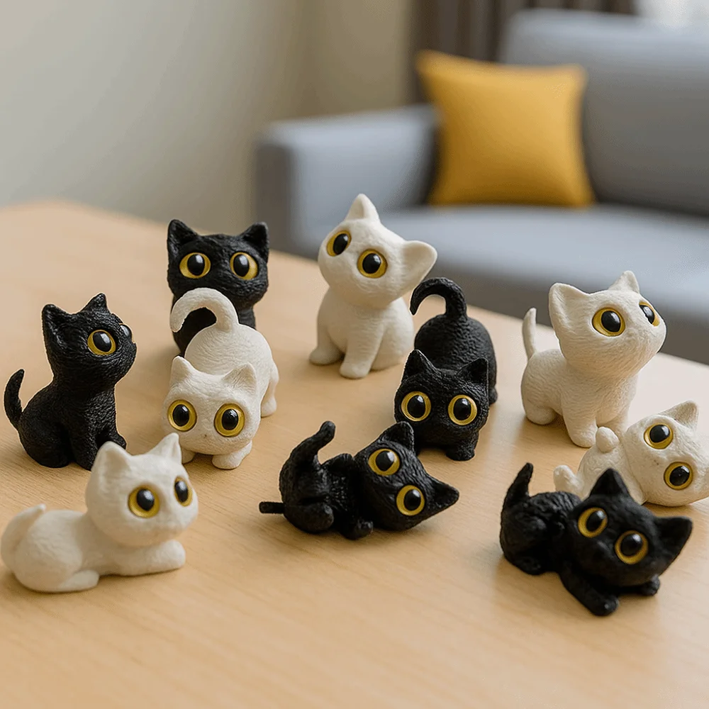 PLA Halloween Cat Anime Figure Model Ornament 3D Printed Cats Figurines Toys Funny Doll Collectible