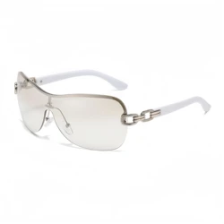 Vintage Unisex Oversized Wrap - Around Sunglasses (Transparent)