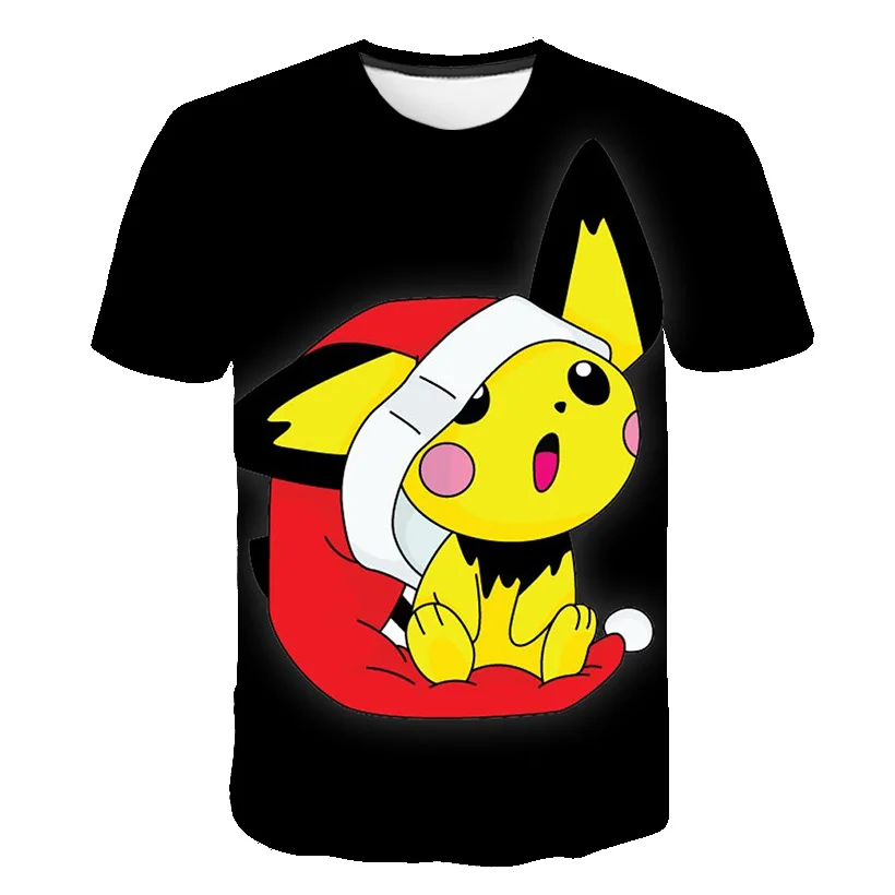 T-Shirts hot New Fashion Short-sleeved Anime pokemon 3D Floral Print T-shirt Summer Round Neck Casual Loose kids Size Shirt 4-14T vlone t shirt