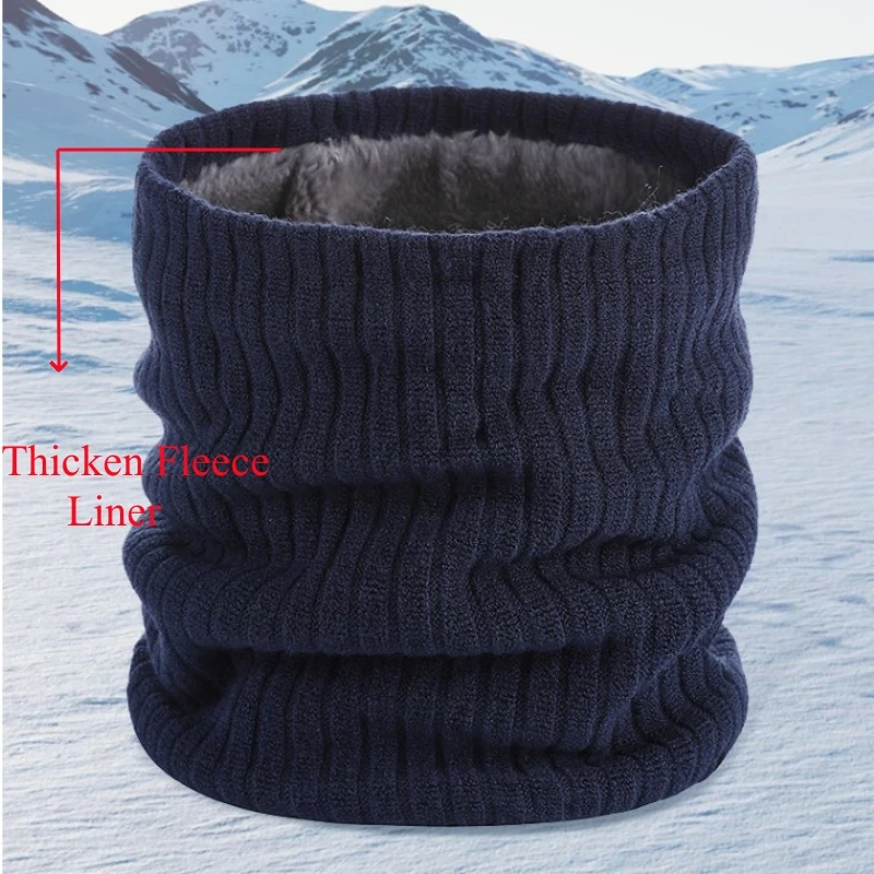 Winter Scarf for Women Men Plus Fleece Ring Bandana Layers Wool