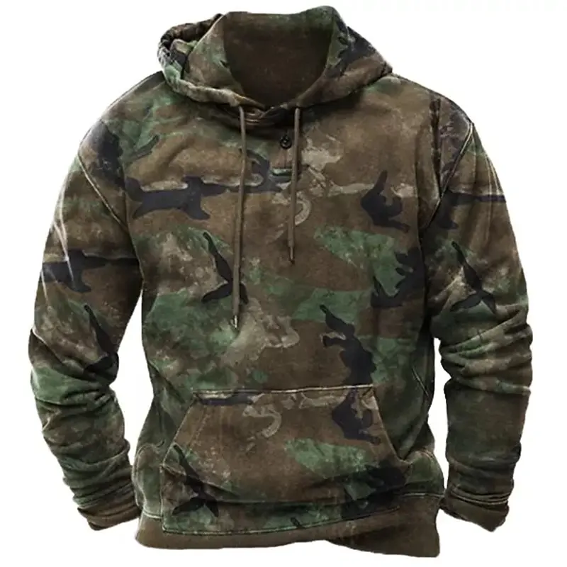 

Men's Pullover Long Sleeve Hoodie Sweatshirt Vintage Camouflage Prints Casuals Spring & Fall For Men/Women Outerwear Streetwear