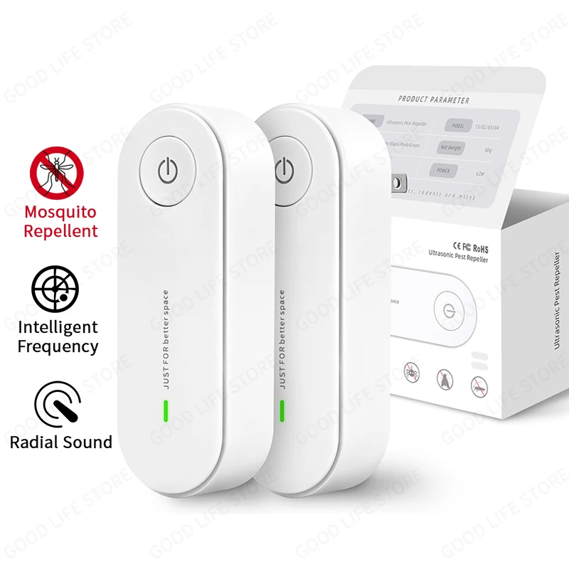 2 Pezzi Repellente Per Insetti Ad Ultrasuoni Repellente Per Zanzare Elettronico Topi Ragno Scarafaggio Insetticida Controllo Dei Parassiti