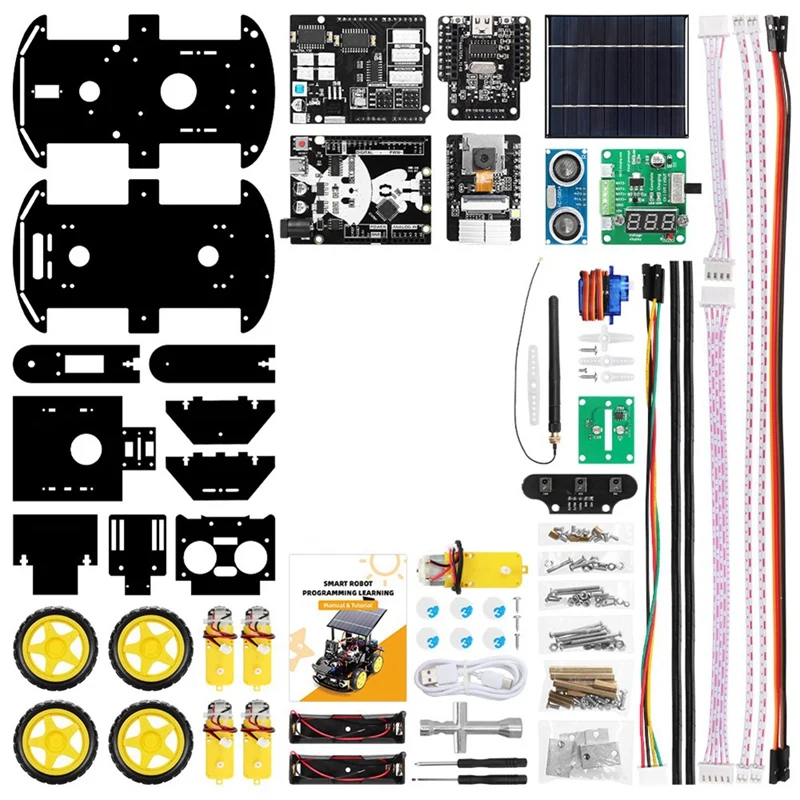 ESP32-CAM Smart Car Programming Kit Solar Camera Programming Education Robot Car Ultrasonic Intelligent