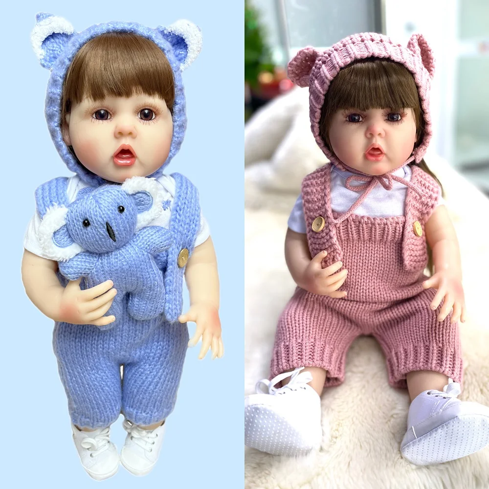 

22" Bebe Reborn Dolls Erin Girl Full Body Soft Silicone Vinyl Handmade Painted With Long Hair