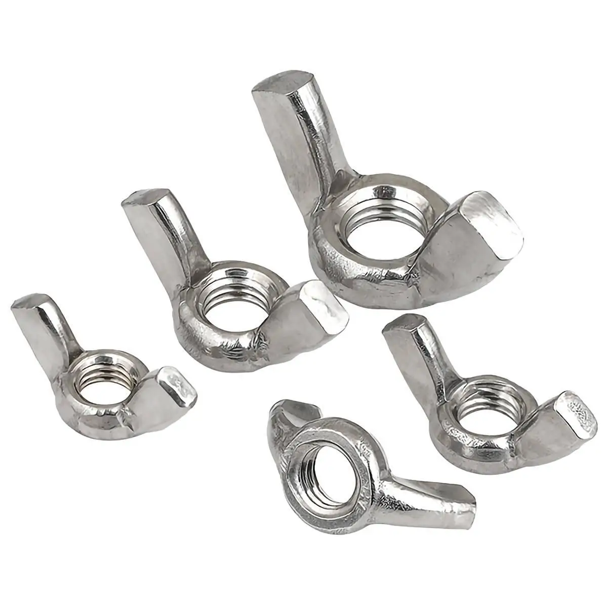 50pcs DIN315 M4 Wing Nuts 304 Stainless Steel Hand Tighten Nuts Butterfly Nut Ingot Claw Nuts