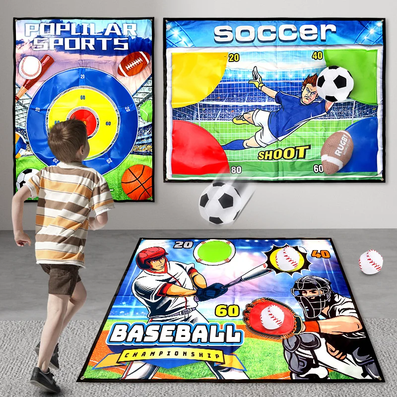 Indoor Casual Floor Games Rugby Baseball Football Sticky Ball Set Suspensibility Party Games Multiplayer Interactive Floor Toys