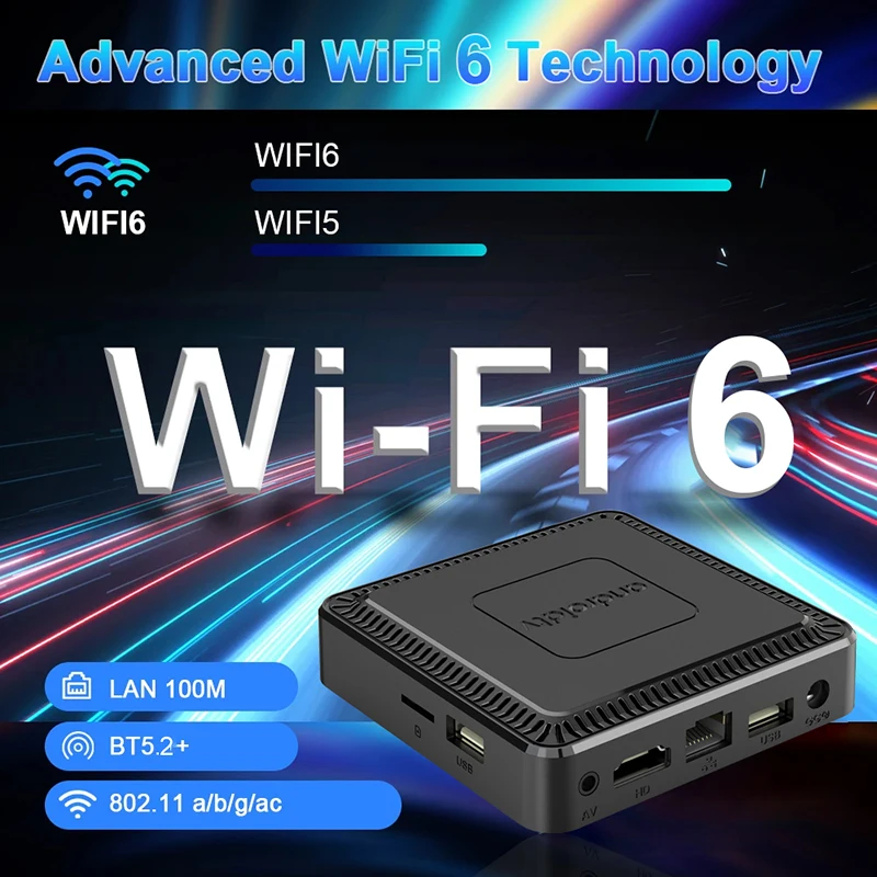 Smart Android TV Box Q7 4K Ultra Streaming Media Player Set Top Box with Google Assistant Wifi6 Bluetooth 5.2 Voice 2025