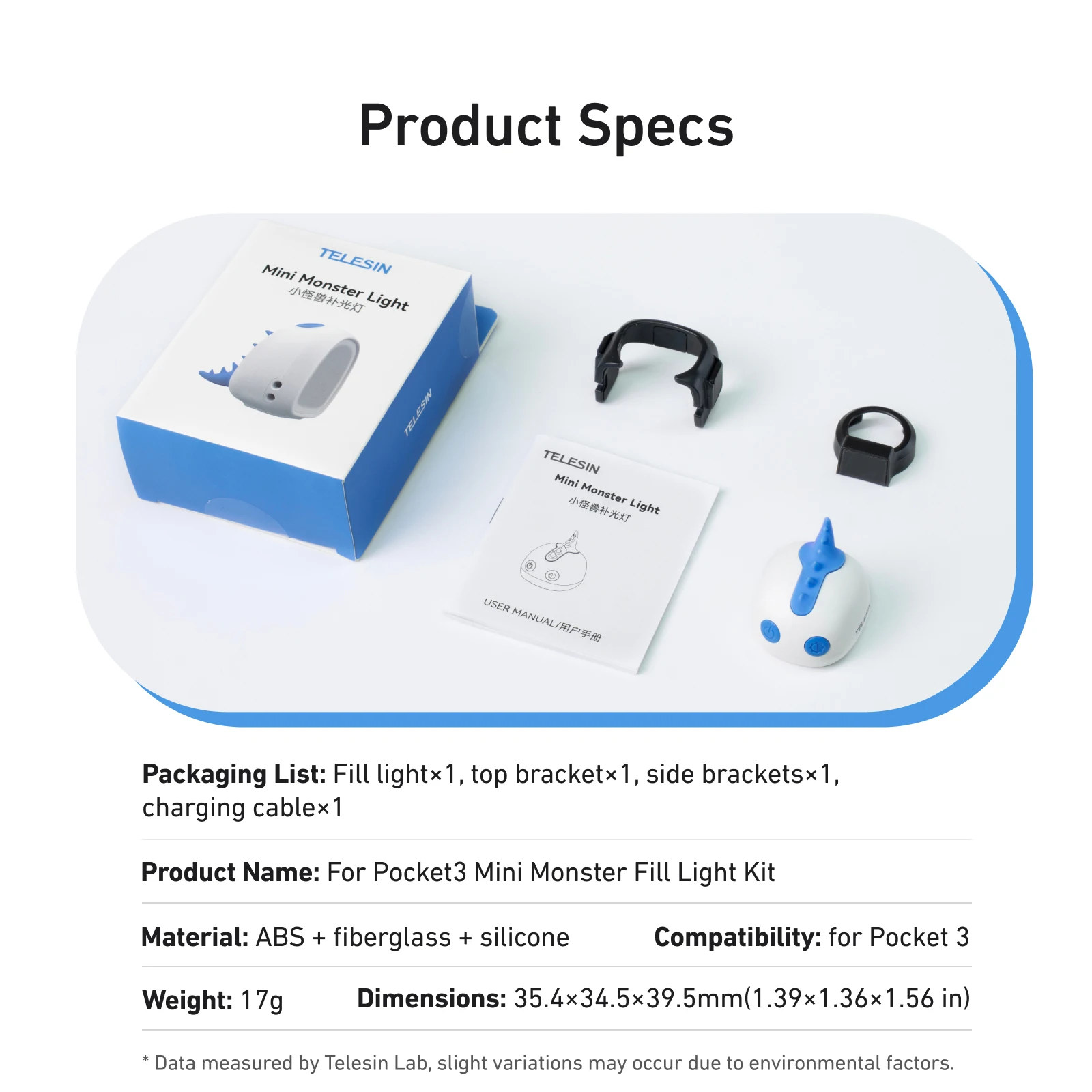 Kit Lumière Magnétique TELESIN Mini Monster pour DJI Pocket 3