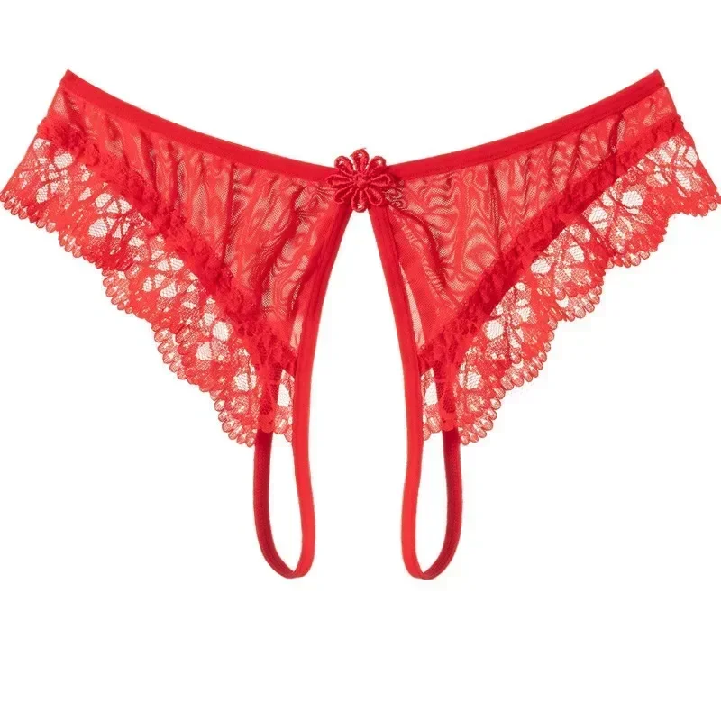 Sexy Open C Thong Lace Free Take-off Panties Thong Women Passion Underwear Perspective Low Waist T Pants women lingerie