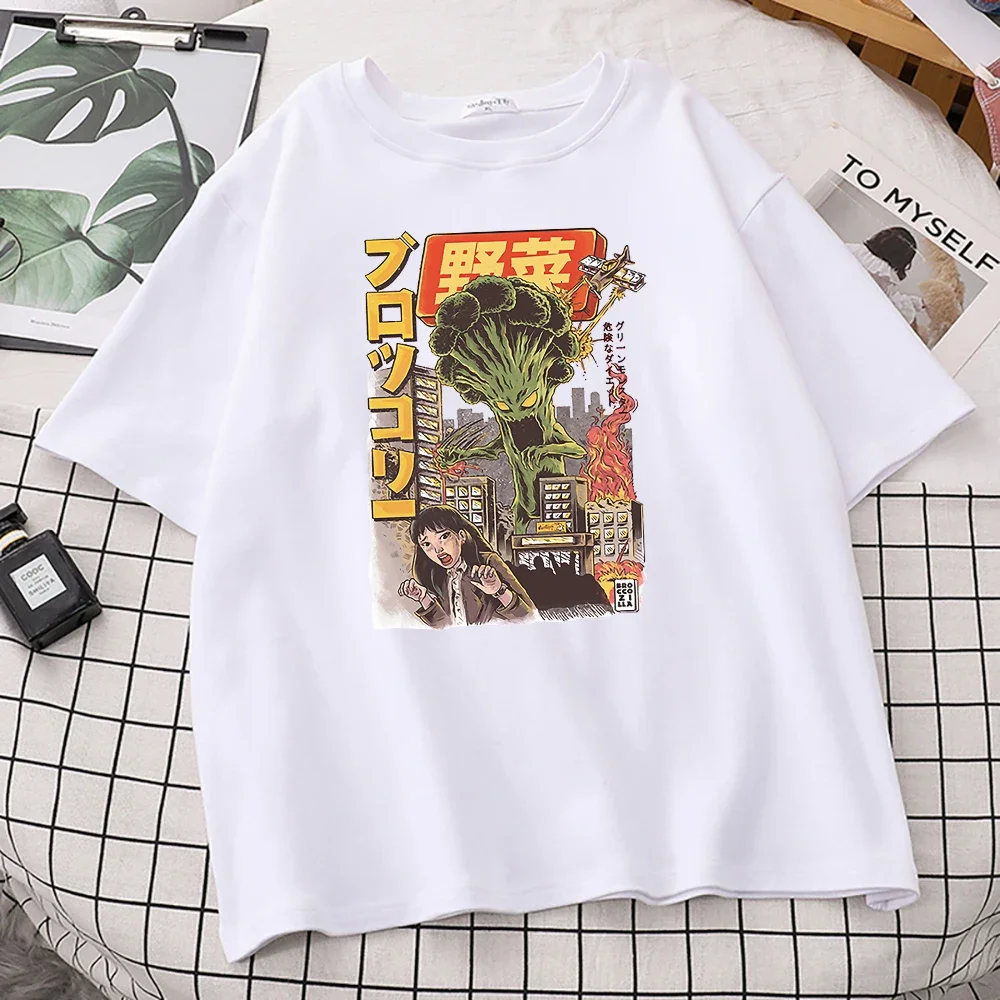 

Printing T Shirt Broccozilla Beautiful Summer Loose Women Clothing Casual Clothes Fashion Comfortable Tshirts for Women