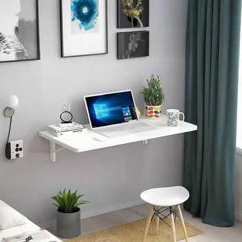 1PC Foldable Wall Desk White/Walnut Wall Hanging Wall Side Table Student's Simple Writing Desk Computer Desk