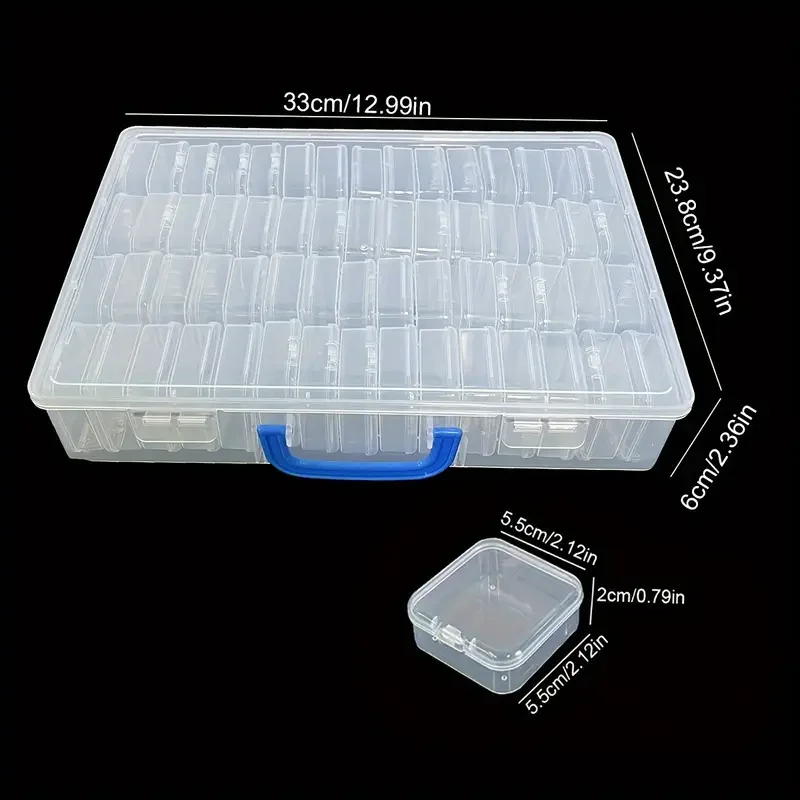 60-Grid Plastic Storage Box Set Adjustable Compartments Versatile Organizer for Jewelry Beads Hardware