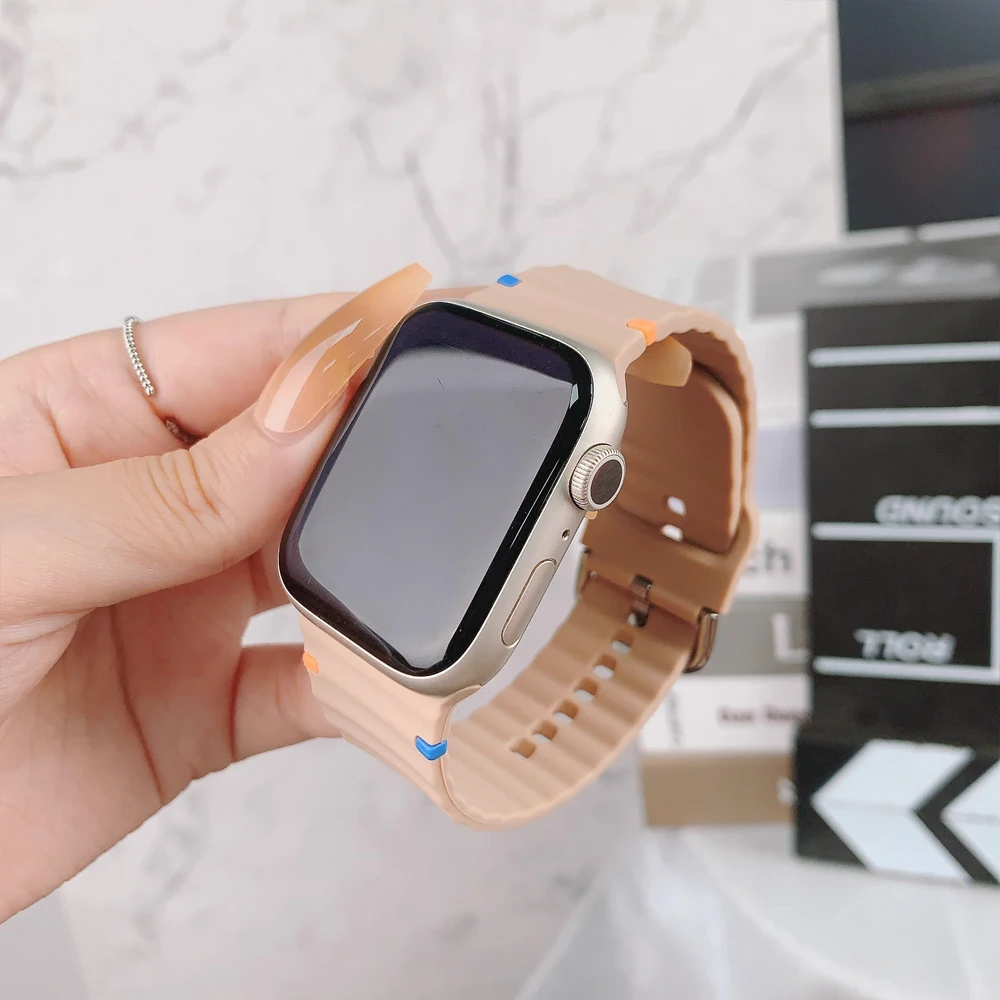 Silikonarmband für Apple Watch 11 Band 46 mm 42 mm 49 mm 45 mm 44 mm 40 41 mm Correa-Armbandgürtel iWatch-Serie 10 9 8 6 7 5 SE Ultra – Detail 14
