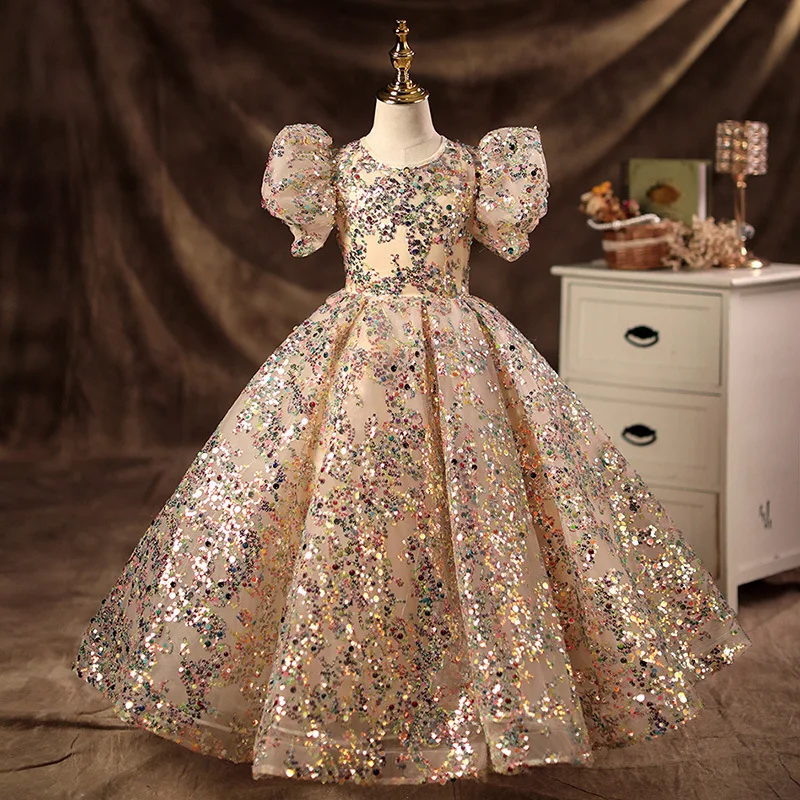 

2023 New Children's Evening Gown Bow Design Spanish Vintage Girls Birthday Baptism Party Christmas Red Dresses For Eid