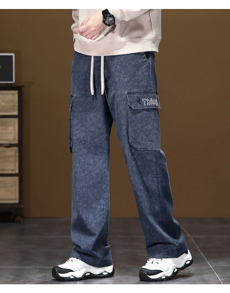 Men's Outdoor Large Pocket Loose Cargo Pants 2025 Autumn Winter