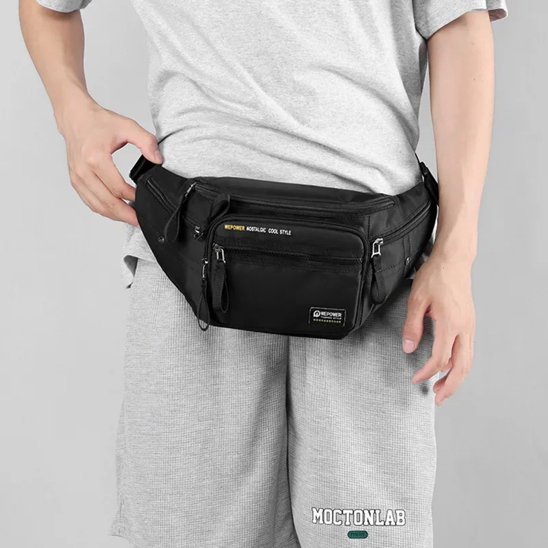 Waterproof Nylon Waist Pack for Men Sports Travel Hiking