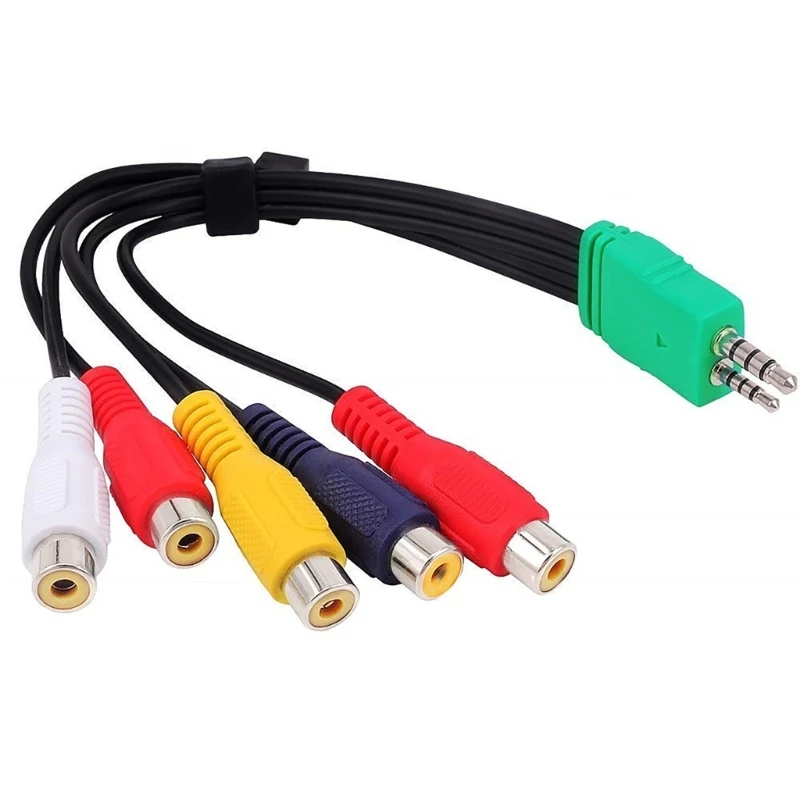 

3.5mm Male 2.5mm Male to 5RCA Female Plugs Video Adapter Cable Cord Compatible for BN39-01154 LED LCD Video Cable