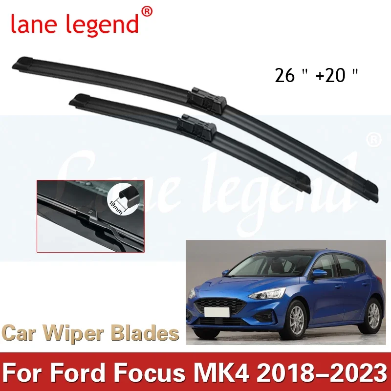 

Car Wiper LHD Front Wiper Blades For Ford Focus 4 2018 - 2023 MK4 Windshield Windscreen Window Car Rain Brushes 26''+20''