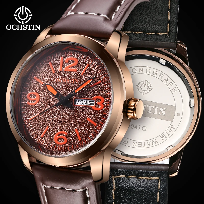 New Style OCHSTIN 2024 Men's Wristwatch Fashion Casual Man Waterproof Quartz Calendar Watch Original Brand Male Watches