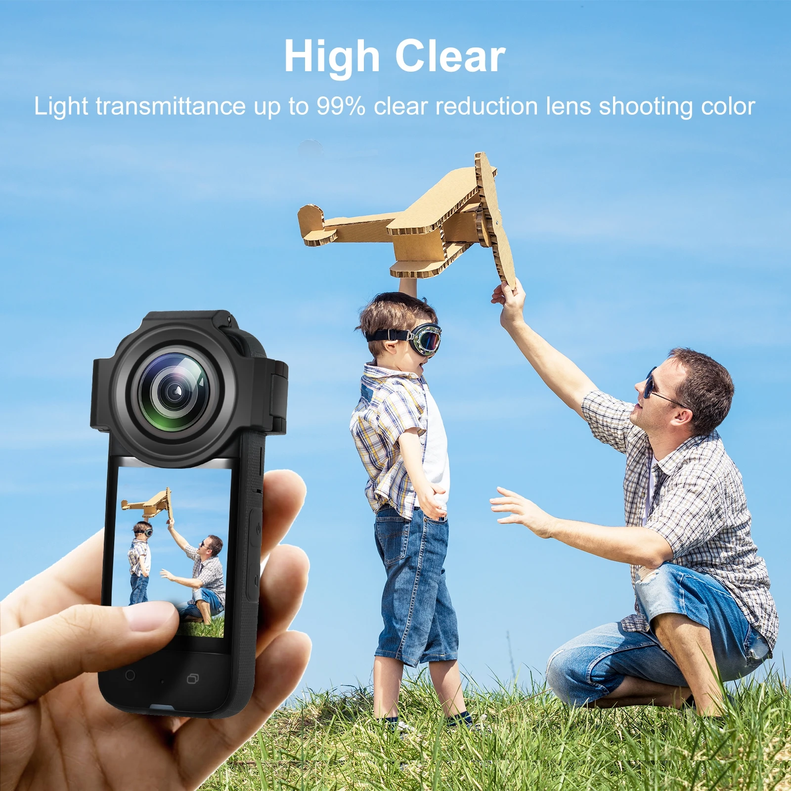 For Insta360 X3 PULUZ Upgrade Optical Glass Lens Guard Protective Cover