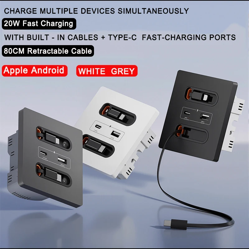 86-Type Switch Socket Panel White Universal Smart Socket With ...