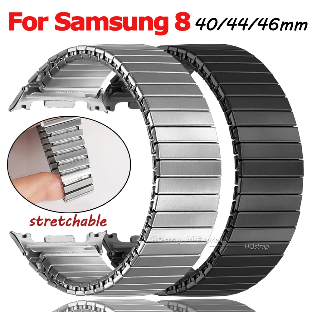 Elastisches Stretch-Uhrenarmband für Samsung Galaxy Watch 8 Classic 46 mm Armband für Galaxy Watch 8 44 mm 40 mm Edelstahl-Armband