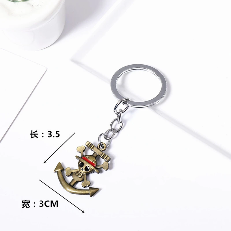 Anime One Piece Luffy metalowy brelok kapelusz wisiorek kotwica brelok samochodowy dla kobiet mężczyzn prezent dla dzieci biżuteria klucz para pierścień llaveros
