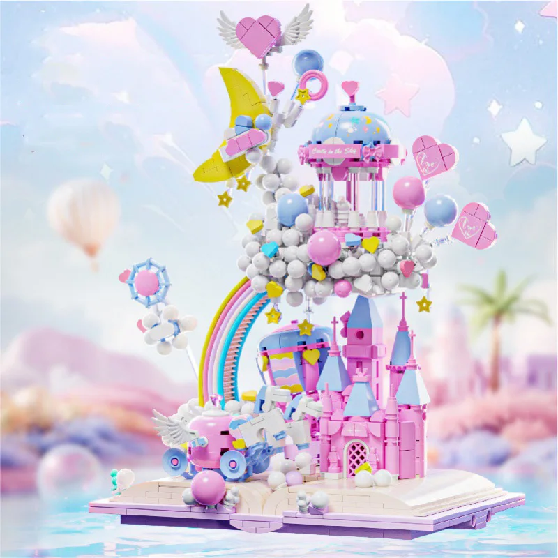 

Idea Dream Castle 3D Book Building Block Fairy Tale Princess Carriage Conostruction Brick Educational Toy With Light For Gift