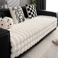 Imitation Rabbit Fur Plush Sofa Cover Winter Fluffy Warm Sofa Towel Universal Non-slip Sofa Mat Couch Slipcover Couch Cushion 2