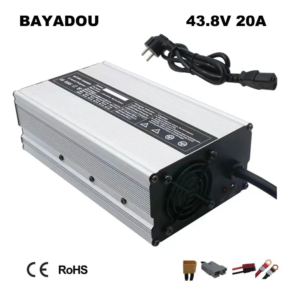 

900W 36V 20A LiFePO4 Battery Fast Charger 12S 43.8V 36 Volt 30A 40A Ebike Golf Cart Sightseeing Car UPS RV Forklift LFP Charger