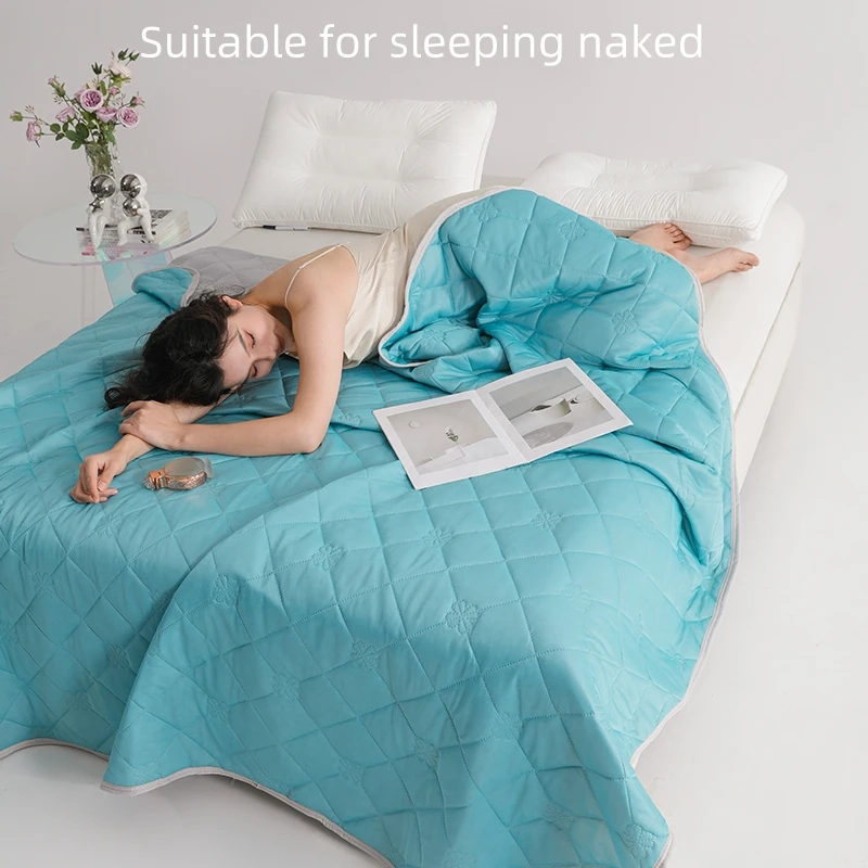 Soft Cooling Blanket Lightweight Smooth Air Condition Comforter Lightweight Summer Cool Quilt Double Side Cold Bedspread summer quilt summer quilt set bed comforter