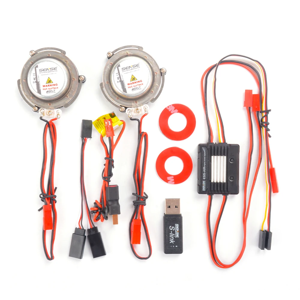 Détail des connexions du système sonore moteur avion RC SENSE ESS-AIR, simulateur électronique 5-26V