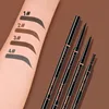 Langmanni Double headed Rotable Eyebrow Pen with a 1.5mm diameter Fine refill Waterproof Wild Eyebrow Pen and Eyebrow Brush 2