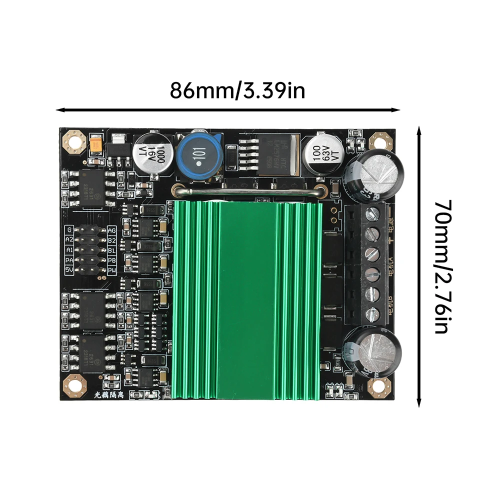 DC 12V-48V 100A 듀얼 채널 모터 드라이브 모듈 DC 모터 드라이버 초고전력 H-브리지 옵토커플러 절연