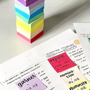 Set da 11 Pezzi di Foglietti Adesivi Fluorescenti Colorati con Copertina per Planner, Forniture per Scuola e Ufficio
