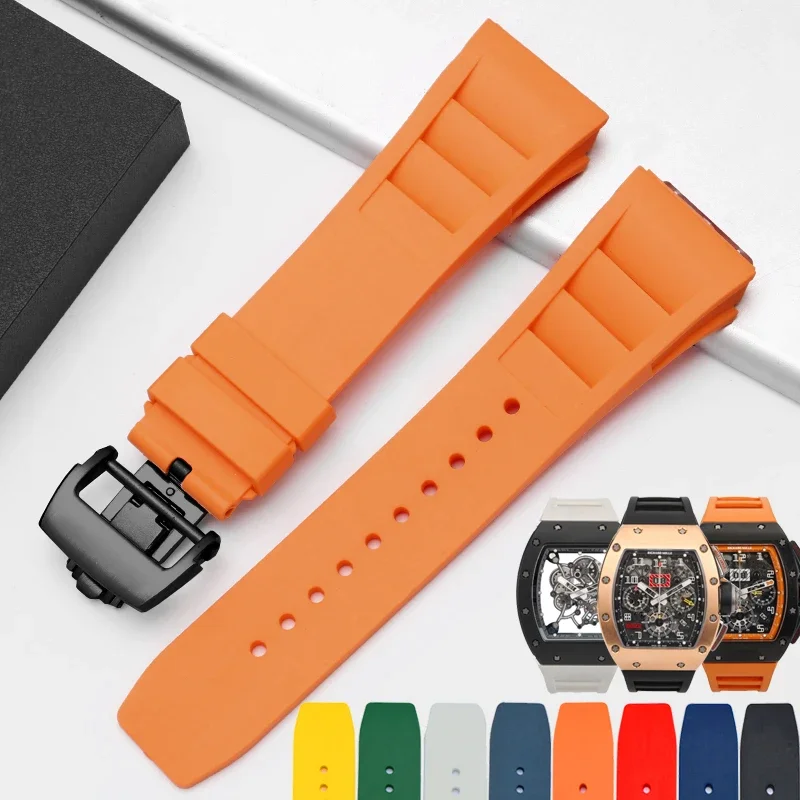 Vibrant Multicolor 25mm Rubber Watchband Replacement Strap