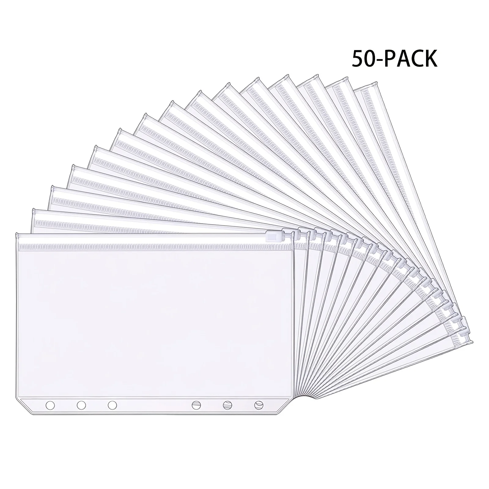 Binder Pockets 6 Holes 6 Ring Binder A5 A6 A7 50pcs binder pockets