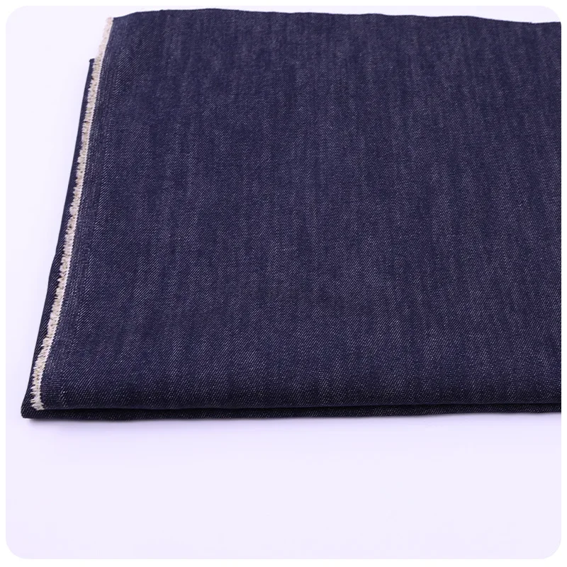 Deep Blue Non-fading Denim Fabric 405g Solid Color Jeans Material for Children's Clothes Coats Dresses And Pants