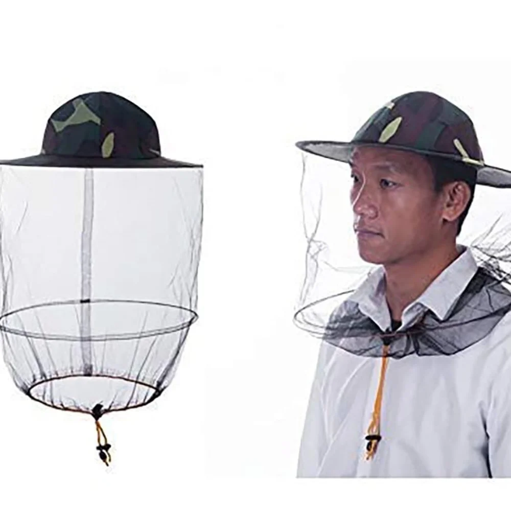 Beekeeping Hat Veil Net Cover Hat Head Net Breathable Combination, Outdoor Portable Bee Fishing Anti-bee Anti-mosquito,Bee Tools