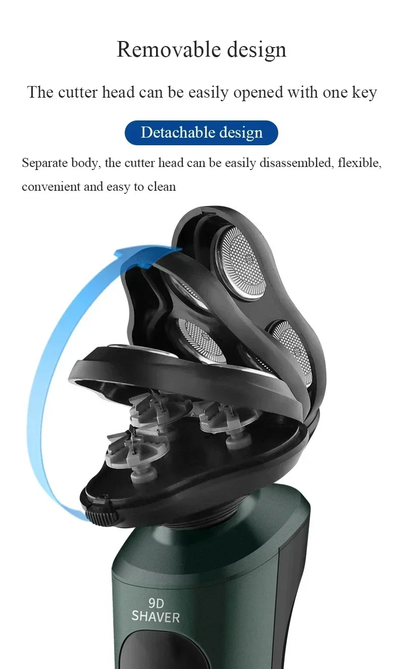 Xiaomi Electric Shaver for Men Waterproof Electric Trimmer Razor Wet Dry Use Rechargeable Battery Rotary Shavers Machine shaving