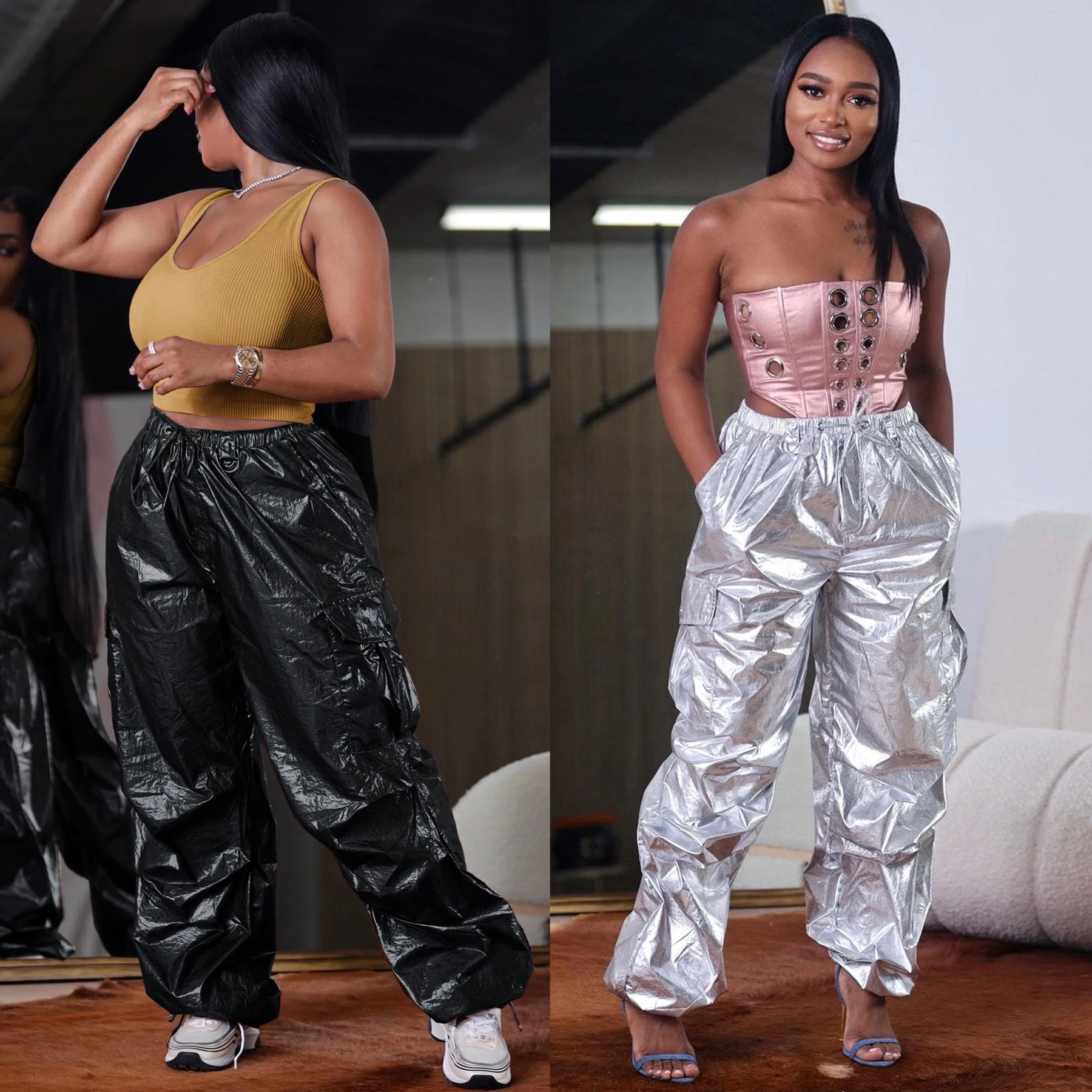 Baggy Pocket High Waist Cargo Pant Trousers Y2K Streetwear Fashion