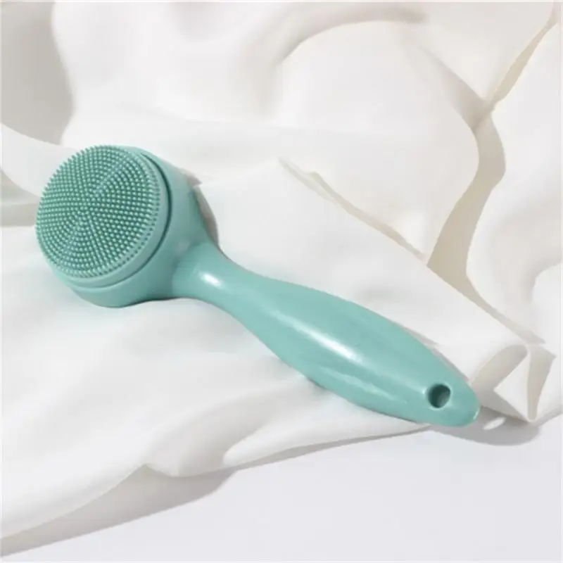 

Cleansing Brush Easy To Use Remove Dead Skin Cells Soft Fur Promote Blood Circulation Deep Cleaning Long Handle Silicone Brush