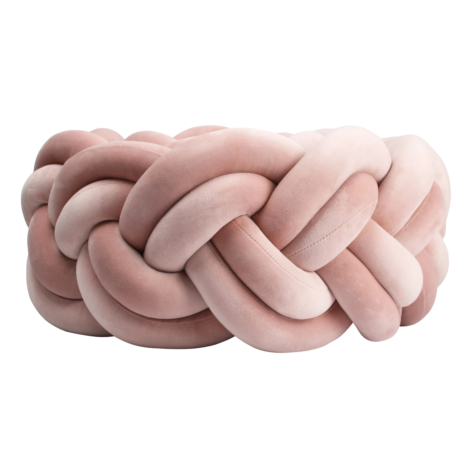 2M Baby Bed Bumper Knotted Braided Handmade Soft Pillow Pad Cushion Nursery Cradle Infant Room Long Knotted Braid Pillow