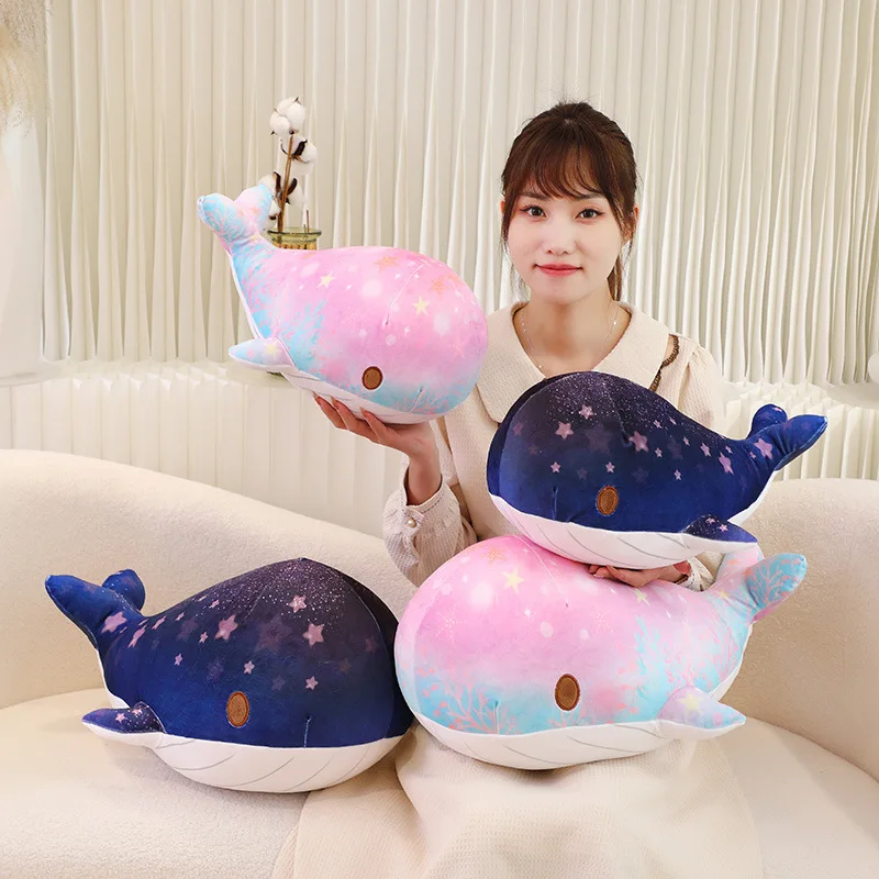 

Starry Sky Whale Plush Toy Cartoon Cute Shark Doll Pink / Blue Cetacean Doll High Quality Pillow Home Decor for Friend Gift G50